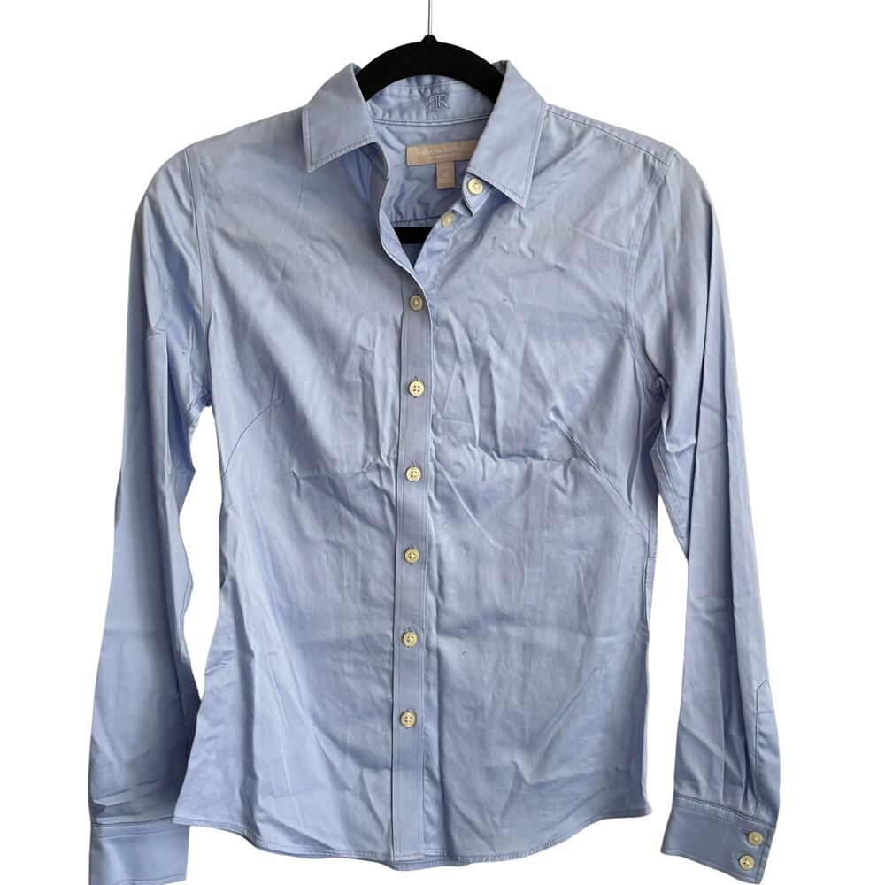 Classic Light Blue Button-Front Women's Shirt